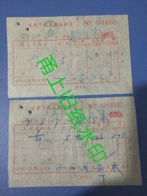 宁波慈城药店老发票2张，1971年。