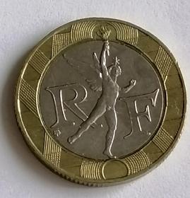 法国1988年10法郎双色硬币天使