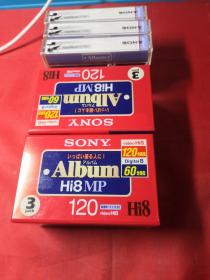 磁带：SONY Album  videoHi8 120  Digital8  60  Hi8MP(9盒空白磁带)原装未开封