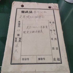 1981年粮食现金分配方案表