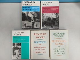 An autobiography of the years Leonard woolf 伦那德·伍尔夫自传 五册全。THE HOGARTH PRESS 出版 印刷地英国。