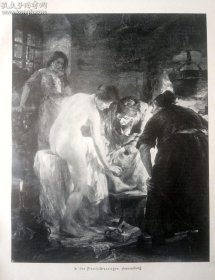 Luma von Flesch-Brunningen《女巫涂油仪式》（Hexensalbung）平版印刷，约 41 × 29 cm，德国，1901年