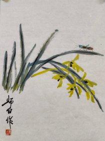 娄师白花卉草虫小品一幅，34//45