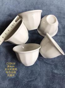 6.5/4cm全品白釉多棱老瓷杯茶杯567老瓷茶具6只一起的价