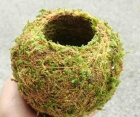 天然草编织花盆手工制作直径10厘米