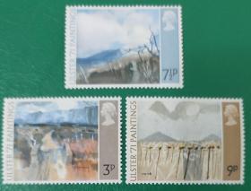 英国邮票 1971年绘画 3全新