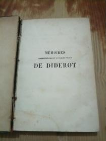 MEMOIRES DE DIDEROT（ 狄德罗回忆录 1.2  法文原版）