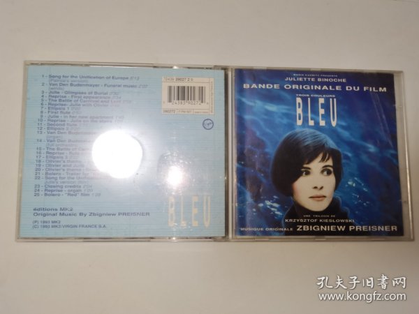 原版CD 红白蓝三部曲 蓝色 BLEU电影原声