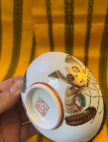 九谷烧矿彩绘描金三才小盖碗适合功夫茶小容量 画面富丽堂皇 金彩绚丽典雅 天地人三才 矿彩点金 茶室美器