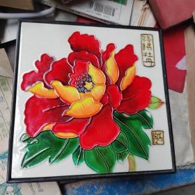 洛阳牡丹，瓷板