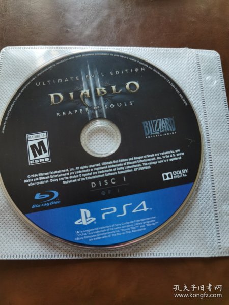 PS4游戏光盘 暗黑破坏神3（裸盘）