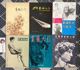 素描技法、素描形式与技法、素描入门、素描花卉、石膏像素描大观、少年素描入门