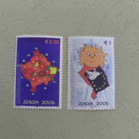 E801科索沃2006年儿童画地图 欧巴 外国邮票 新 2全