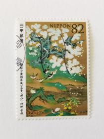 邮票  日本邮票  信销票   
梅樱小禽图屏风（左只·部分）
