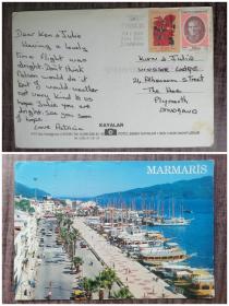 外国明信片，土耳其实寄原版，海岸风光，品如图、，