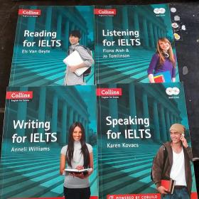 Collins English for Exams：Reading for IELTS 、Writing for IELTS、Speaking for IELTS、Listening for IELTS 4本 英文原版 书内有点笔记 附光盘