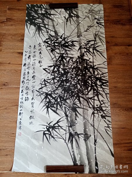 杨秉中国画《风雪竹》，八平尺，包快递发货。