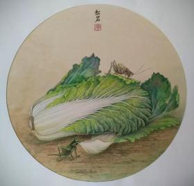 陈松岩，可合影，小品 花鸟 牡丹 母鸡 鸭子 狐狸 白菜