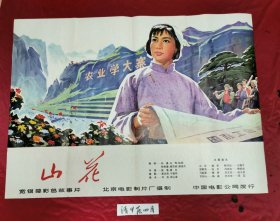 山花电影海报一开，，95品，，原版保真，（年画，宣传画，电影海报，连环画），请看图定夺，实物拍摄，不清楚可咨询。清一开，