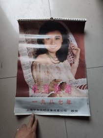 1987年挂历恭贺新禧 美女明星 有林青霞等人 13张全 上海华东化肥设备