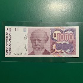 全新外国纸币收藏~阿根廷89年1000面值