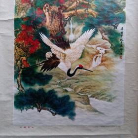 松鹤延年林振声（年画国画中堂画）挂画