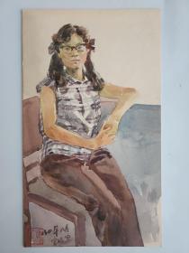 李宝欣1980年美女水粉画