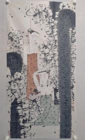 保真书画，湖南名家，禹海亮四尺整纸人物画一幅131.5×66.5cm 软片，禹海亮，1963年生于湖南靖州，毕业于怀化师专美术系、湘潭师院美术系，结业于天津美院国画系。现为湖南科技大学艺术学院美术系主任、教授、硕士生导师，中国美术家协会会员，湖南省中国画(水墨)艺委会主任委员、湖南省连环画艺委会主任委员、湘潭市美术家协会副主席、湖南省书画研究院特聘画家