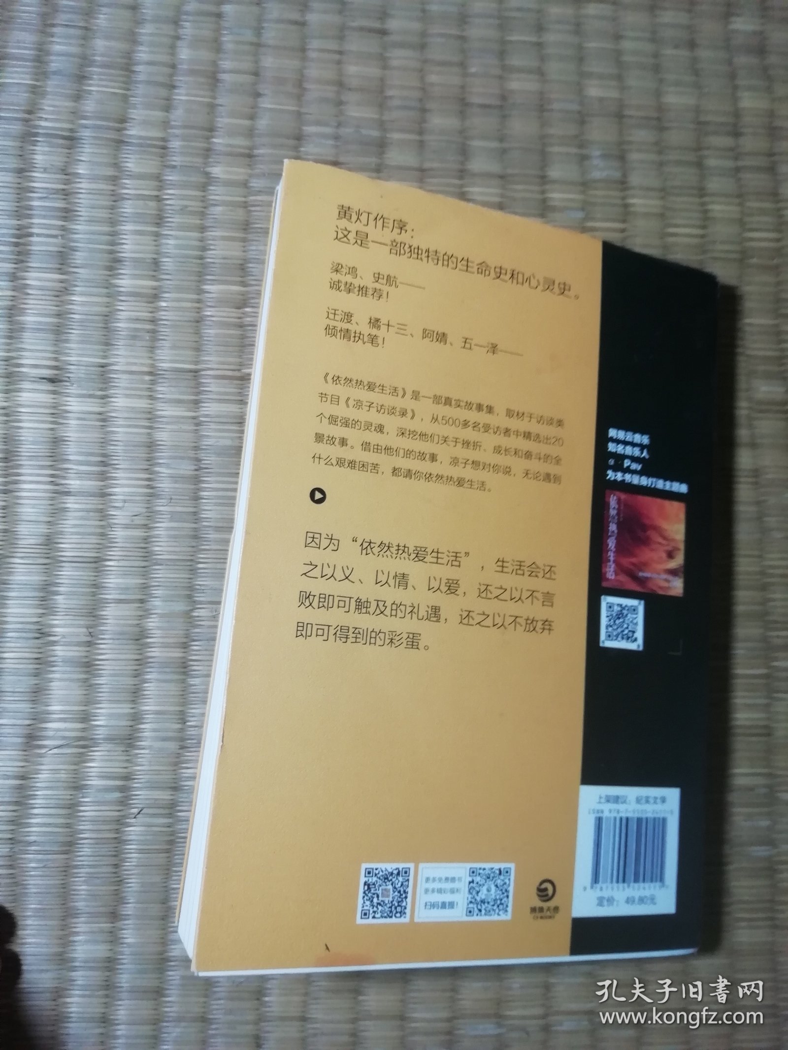 依然热爱生活（现象级访谈类节目《凉子访谈录》亮相文坛之作，黄灯以爱之名作序，梁鸿、史航诚意推荐）（一版一印）正版现货 内干净无写涂划 实物拍图）