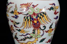 明宣德年五彩凤纹梅瓶30*18m