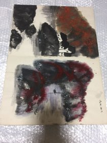 一本几十年前的宣纸国画册页本，有21幅作品，印章认不出来（长38.5厘米宽27.5厘米的有6幅，长27.5厘米宽19厘米的有15幅）