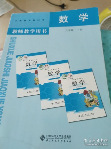 义务教育教科书数学教师教学用书. 六年级. 下册(有笔记划线如图所示，自然旧)