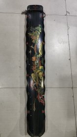 旧藏木胎漆器古琴 尺寸：长1米22宽厘米