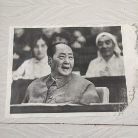 毛主席图像宣传片画，品相如图边角有破损。