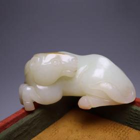 旧藏 和田玉卧马雕件