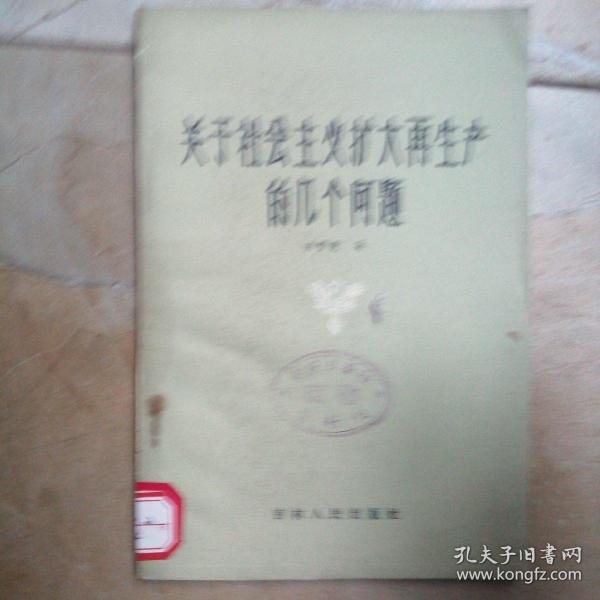 关于社会主义扩大再生产的几个问题