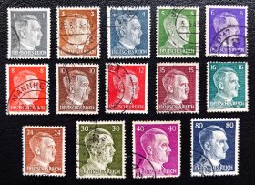 2-741德国1941年上品信销邮票14枚。人物肖像。二战集邮。