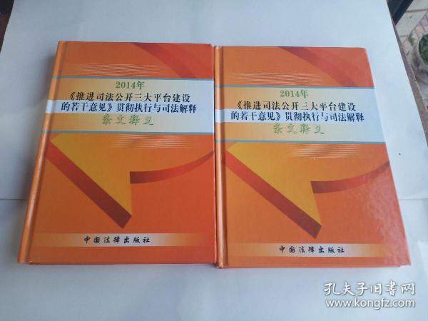 2014年《推进司法公开三大平台建设的若干意见》贯彻执行与司法解释 条文释义 一二册合售