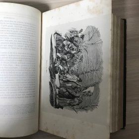 1842年出版的老版本法文原版书：圣赫勒拿纪念馆、流亡中的拿破仑、拿破仑的最后时刻、以及拿破仑皇帝遗骸被转移到荣军院的历史（16开精装 两册全）品相见描述