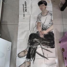 650  中国美术学院教授 吴永良 人物四尺整张中堂   吴永良（1937年11月-2020年5月25日），出生于浙江鄞县五乡。1962年毕业于浙江美术学院中国画系人物画科，中国美术学院教授、著名国画家、浙派人物画大师