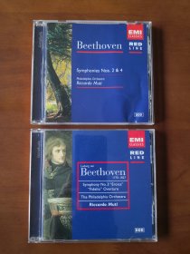 贝多芬：第二、三、四交响曲 费德里奥序曲 原版CD唱片双张 包邮