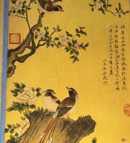 五代南唐画家徐熙手绘绢本立轴花鸟画一幅