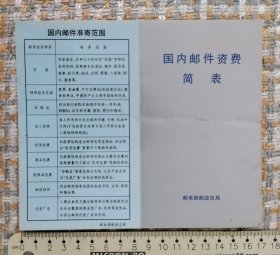 国内邮件资费简表-邮政总局 （任购6件包邮）