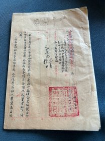 1955年甘肃省盐务管理局毛笔书写公函第13号，中央盐务总局毛笔书写信札等