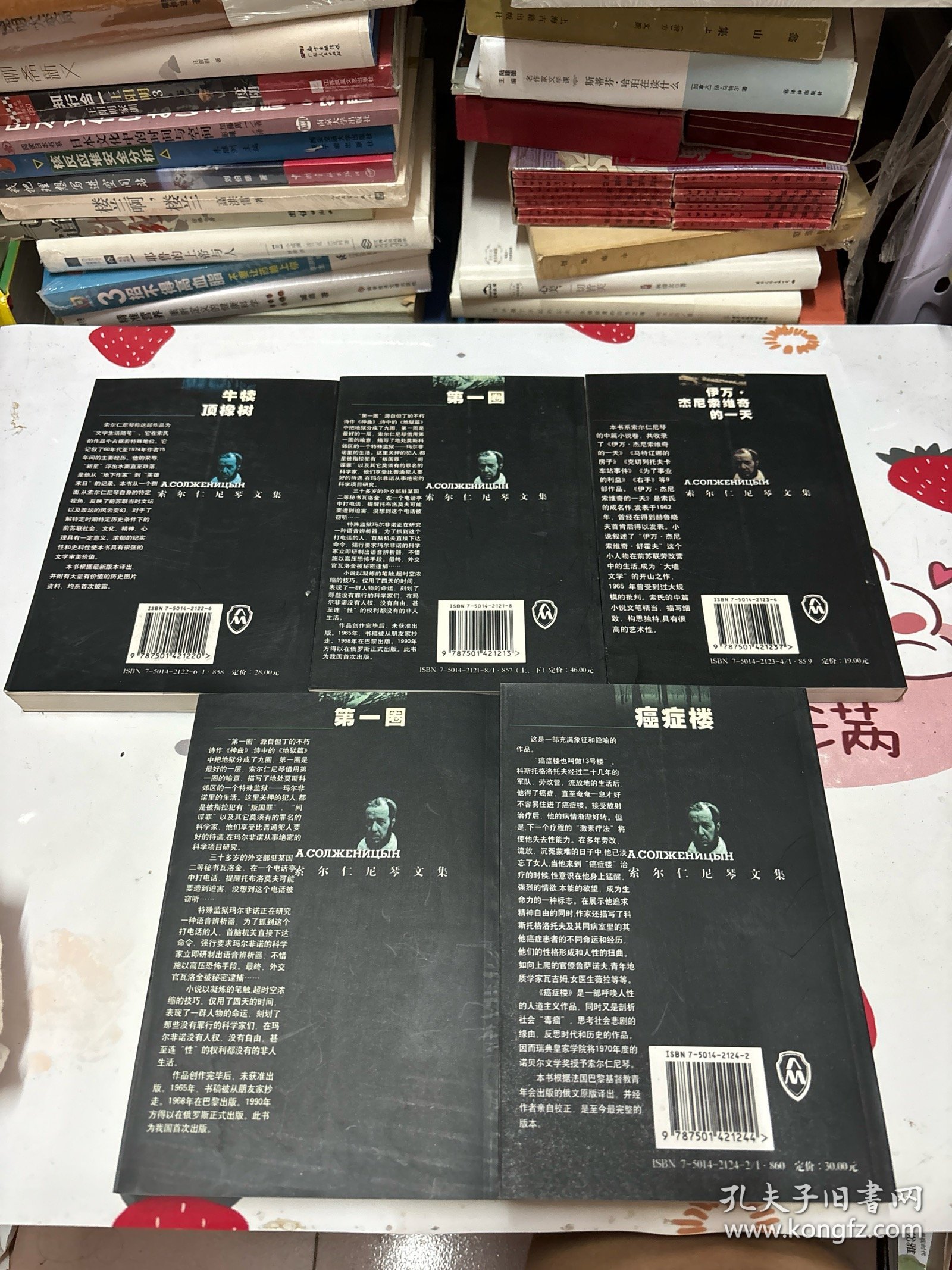 索尔仁尼琴文集：牛犊顶橡树、第一圈（上下）、伊万杰尼索维奇的一天、癌症楼（全5册）