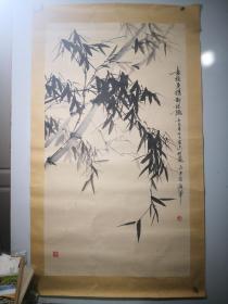 苏州著名画家吴湛圆墨竹图《喜枝更携新枝绿》镜心，画芯尺寸96-54㎝。