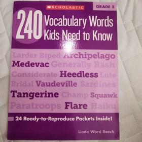 240 Vocabulary Words Kids Need to Know, Grade 5  240个孩子必知词汇，Grade 5