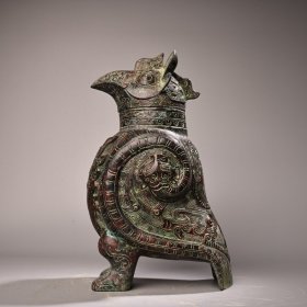 珍品旧藏下乡收青铜器鸟尊 工艺精湛 器型款式精美 重2400克 高31厘米 宽19厘米 006016