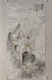 西安名家，吴彦成花鸟画四尺整张138*69cm，软片。吴彦成，中国美术家协会会员，中国国家书画院副院长，西安市青年美术家协会副主席，西安中国书法院副院长。（保真书画）
