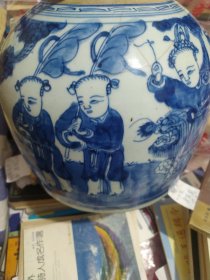 青花罐麒麟送子图